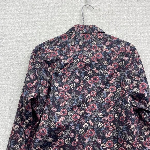 Le 31 Par Simons Long Sleeve Button Up Shirt Men's L Floral Tapestry Slim Fit - Picture 10 of 11